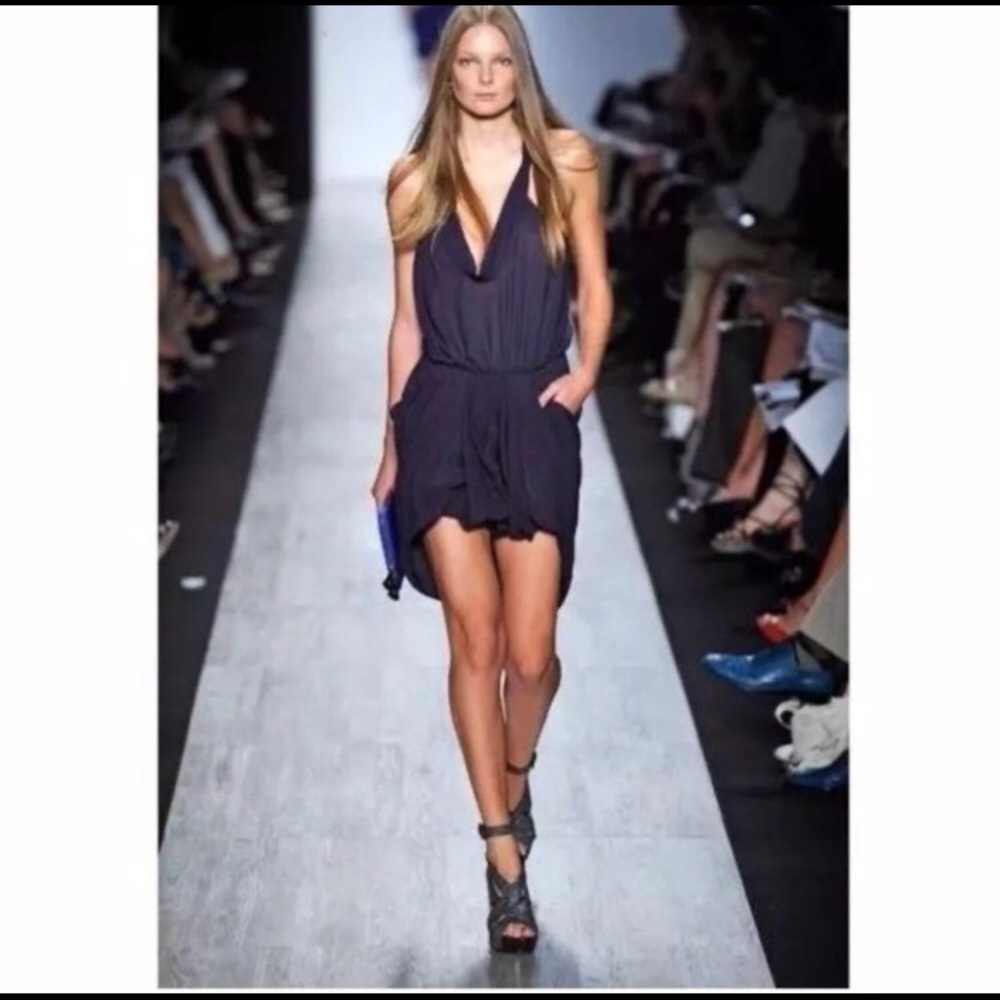 BCBG MAXAZRIA RUNWAY Drape Romper Jumpsuit - XS